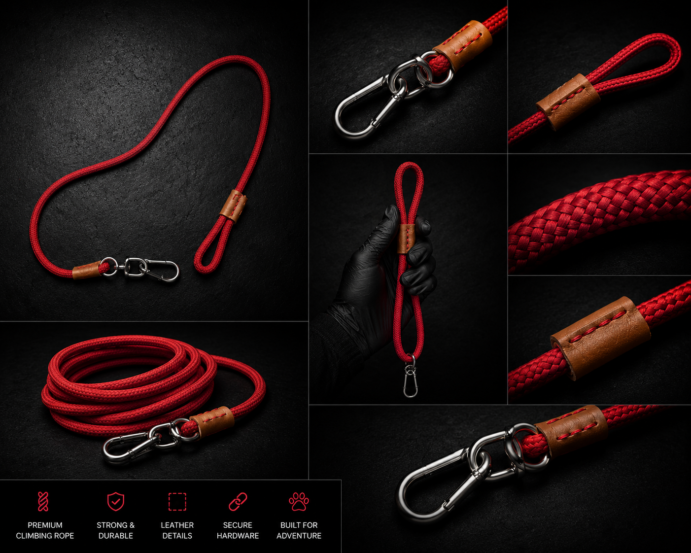 The Sentinel Leash - Red